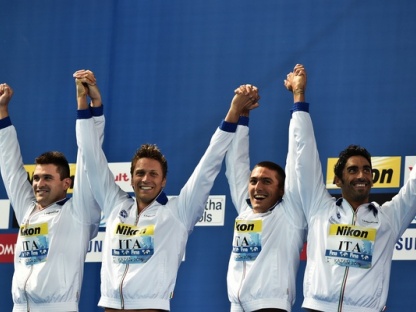 DOTTO Luca, ORSI Marco, SANTUCCI Michele, MAGNINI Filippo ITA Bronze Medal Staffetta 4x100 Stile Libero Relay 