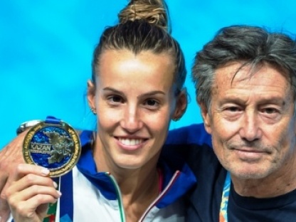 TANIA E GIORGIO CAGNOTTO_XVI FINA World Championships Aquatics Swimming CAGNOTTO Tania ITA gold medal