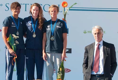 Settecolli 2013: il presidente del CONI Giovanni Malagò premia i 400 sl donne