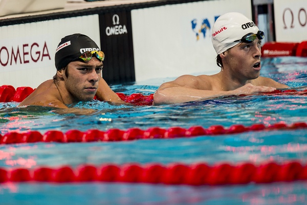 Gregorio Paltrinieri e Connor Jaeger, secondo e primo crono d'ingresso nella finale degli 800 sl