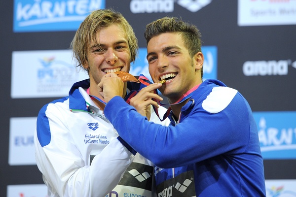 Gregorio Paltrinieri (L) Italia Gold Medal, Gabriele Detti Italia Bronze Medal 800m Freestyle Men 