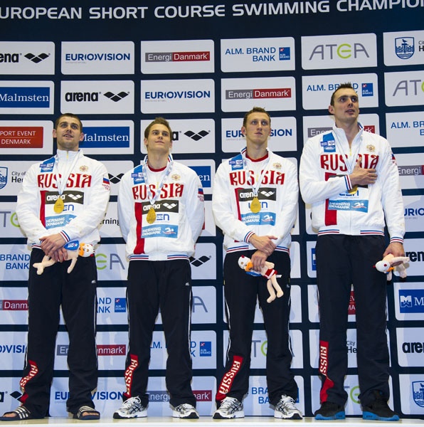 4x50 freestyle men Russia RUS gold medal World Record 1:23.36