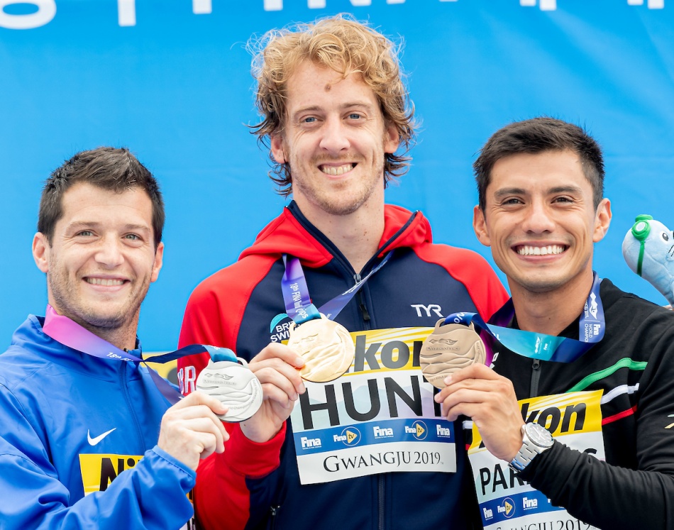LO BUE Steve USA Silver medal, HUNT Gary GBR gold medal, PAREDES Jonathan MEX Bronze medal respectively  gold and silver medal