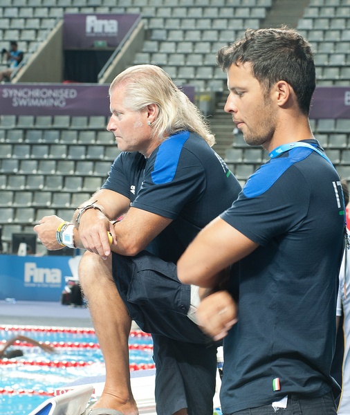 Philippe Lucas e Matteo Giunta ai Mondiali 2013 di Barcellona