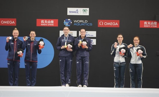 podio trampolino 3mt sincro femminile